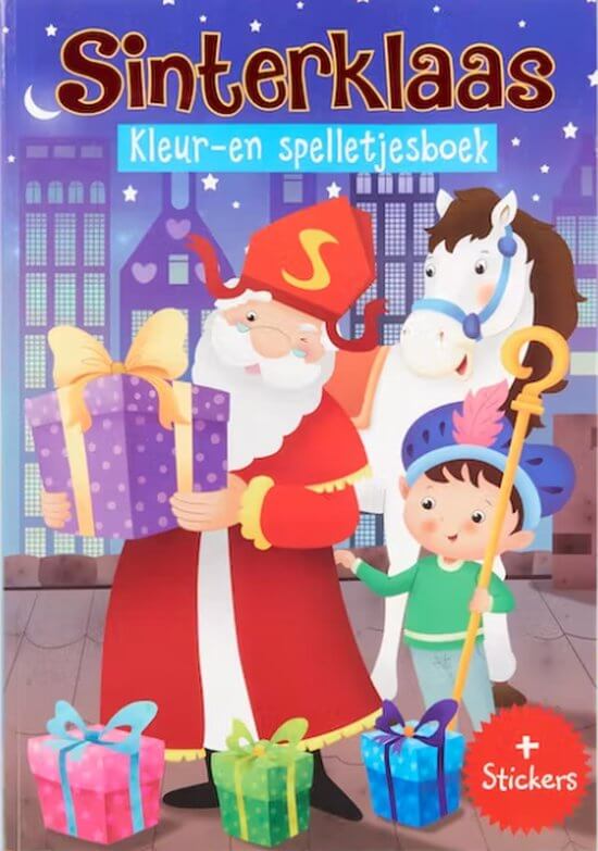 Sinterklaas kleur en spelletjesboek is een perfect schoencadeautje voor jongens en meisjes