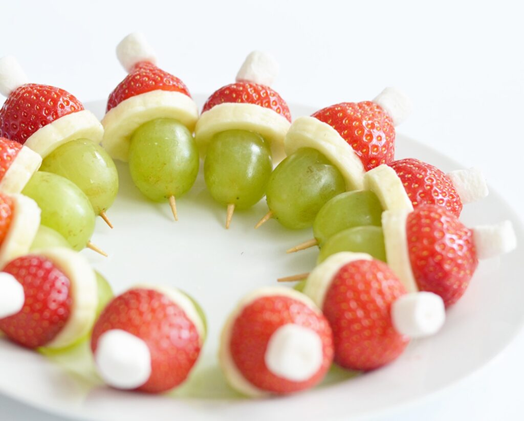 Fruitige kerstmannetjes