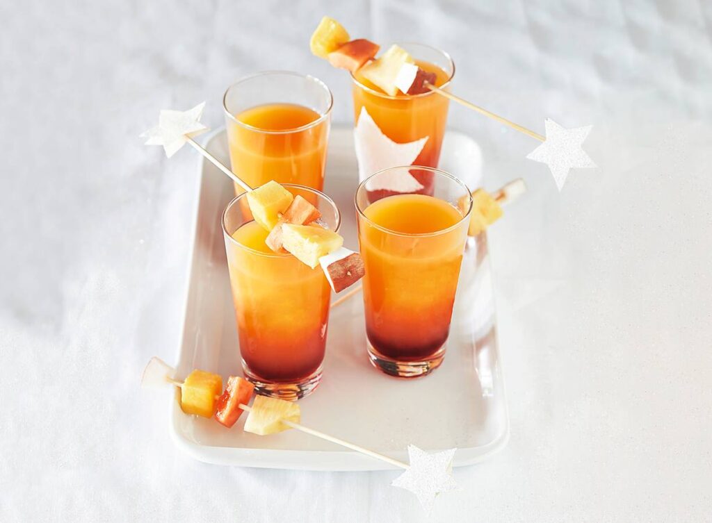 Kindercocktail voor tijdens het kerstdiner - leuke kersthapjes voor kinderen.