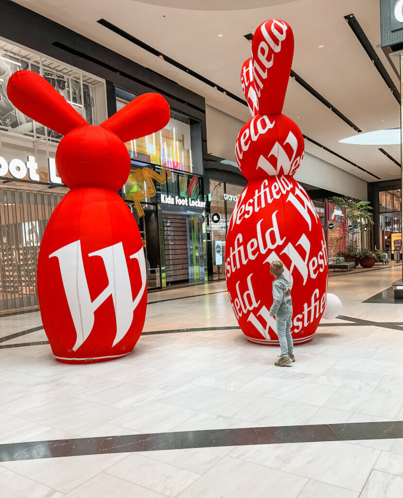 Er worden vaak extra activiteiten voor kinderen georganiseerd in The Westfield Mall 