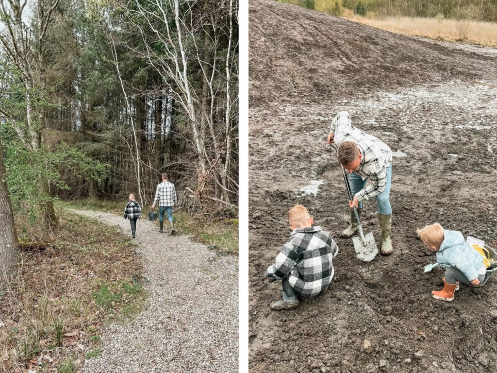 Fossielen zoeken in de buurt van Ribe met kinderen