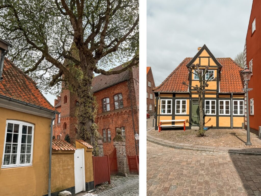 Prachtige oude kleurrijke straatjes in Ribe